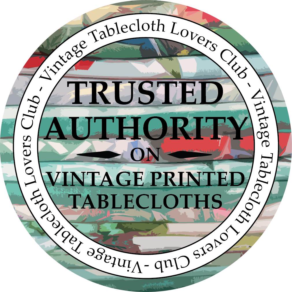 Vintage Tablecloth Lovers Club Logo - Collect Table Cloths - Tablecloth Collection
